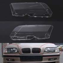 견고한 자동차 헤드라이트 셸 렌즈 플라스틱 PC 커버 BMW 3 시리즈 E46 1998-2001 용 Pre LCI 4 문 쌍, 한개옵션0