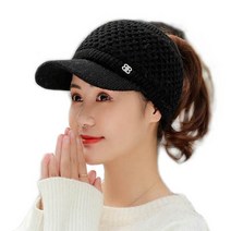 겨울모자 니트모자 여성골프모자 방한모자 5컬러, 니트썬캡 레드와인, 1개
