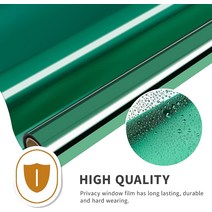 테프론시트 자기 접착제 거울 창 필름 들어 갔어 비닐 유리 착색 U 보호 스티커 태양 음영, 40x200 cm, 05 green-silver