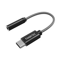 다비텍 3.5mm USB-C 타입 젠더 잭 고음질 32비트 bit 384Khz 고성능 DAC 칩 하이파이 HiFi 이어폰 헤드셋 헤드폰 마이크 핸드폰 랩탑 태블릿 스피커 스테레오, ALC5686 3.5MM USB-C 변환 커넥터 블랙