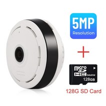 가정용 집안 가게 cctv 강아지 홈캠 와이파이 파노라마 카메라 3mp5mp 1080p 보안 카메라 360도 파노라마 어안 ip 카메라 야간 감시 카메라, 128g에 5mp, 우리 플러그
