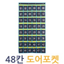 48칸 도어포켓 벽걸이 포켓 스마트폰 수납 보관 수업, 도어포켓-48칸네이비