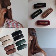 옆머리 똑딱이핀 시리즈 네모 클립 양쪽 한쌍 핀