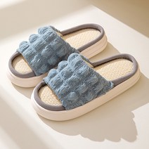 주디앤 폼폼 클라우드 실내 통굽 슬리퍼, 블루, 1개