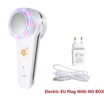 핫 콜드 해머 냉동 요법 난방 페이셜 스킨 리프팅 강화 안티 에이징 페이스 스파 수축 모공 마사지 블루 광자 스킨 케어, 흰색 EU 플러그 NO 상자