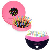 아이캔디(EYECANDY) 레인보우 볼륨s 헤어브러쉬 머리빗 세트 (컴팩트+반달 구성), 1set, 볼륨s컴팩트핑크+반달