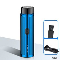 면도 Men39s Mini Electric Shaver Automatic Razor Trimmer Portable Beard Knife Rechargeable Travel Car, [02] 파란