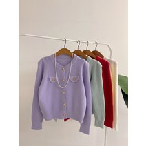 여리정석 골드단추 퍼프 니트 가디건(4color)