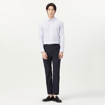[티아이포맨] 스탠다드 포멀 와이드카라 스트라이프 드레스 셔츠 블루 M222MSH753