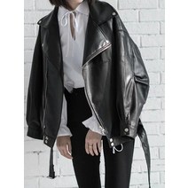 공용 쟈켓 아우터 가죽 eam 2022 봄 블랙 pu 턴 다운 칼라 지퍼 패션