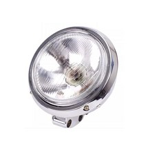 오토바이 개조 헤드라이트 혼다 야마하 스즈키 125cc-600cc 범용 프론트 램프 산소 전구 포함 실버, 01 125-600cc