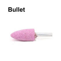 생크 6mm 레드 커런덤 연마 휠 연삭 헤드 도구 장착 스톤 포인트 전기 액세서리, 02 Bullet_03 5Pcs_02 30mm