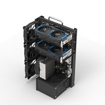 오픈pc케이스 미니 ATX MATX ITX PC 테스트 벤치 오픈 에어 프레임 DIY 케이스 휴대용 수직 그래픽 카드 클래식 120/240/360w 수냉, [01] Black