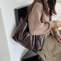 MOA 여성 숄더백 사계절 대용량 단색 PU 가방 브라운 블랙 화이트