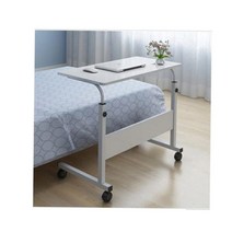 9평오피스텔 침대옆 사이드테이블 풀옵션원룸 쇼파테이블 침대테이블 노트북책상 침대책상 이동형책상, 화이트연보라 80x40