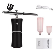 가정용 산소 발생기 휴대용 얼굴 에어 브러시 with 압축기 water oxygen machine nano fog mist face sprayer mini air 압축기 스킨, 검은색