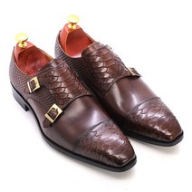 size 47 size 13 mens dress shoes 정품 가죽 더블 버클 몽크 스트랩 남성 신발 스네이크 프린트 cap toe classic italian shoes
