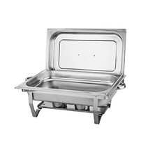 Chafing Dish Buffet Chafer 뷔페 워머 저녁 식사용 주방 다이닝 세트, 은빛, 스테인레스 스틸, 1개
