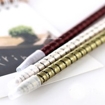 영문프린트 공단감은 슬림볼펜 카네이션 리본볼펜 미술수업, 밤색