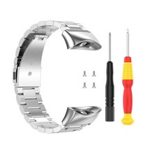 Garmin Forerunner 45/45 s 용 FIFATA 메탈 시계 밴드 Garmin swim2 스테인레스 스틸 Correa 용 팔찌 교체, 04 은_02 Forerunner 45s
