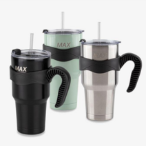 키친아트 라팔 맥스 진공 빅컵 스텐 보온보냉 손잡이 빨대 텀블러 900ml, 민트