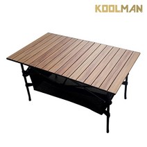 KOOLMAN(쿨맨) 알루미늄 접이식 캠핑테이블 대형 우드무늬, 2. 대형 95cm - 오크무늬
