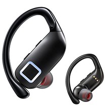 [2021혁신판 Bluetooth5.2] 무선 이어폰 귀걸이식 Bluetooth 이어폰 스포츠 사양 고음질 저지연 LED 잔량 표시 블루투스 이어폰 자동 페어링 순간 접속 최대 50시간 연속 재생 핸즈프리 통화 좌우 분리형 iPhoneAndroid 대응(블랙)
