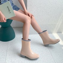장마철 장화 비올 때 신는 미끄럼방지 여성 미들 레인부츠 6가지 색상