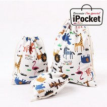 IPOCKET 아이포켓 동물 캐릭터 복주머니 조리개 파우치