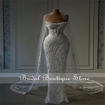 이브닝드레스 빅사이즈 웨딩 피로연 럭셔리 스파클 진주 인어 드레스 2023 케이프, 빨간+6