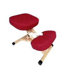 승마의자 무릎의자 새들체어 허리편한의자ergonomic kneeling chair stool wood 사무실 컴퓨터 자세 지원 가구 ergonomic wooden chair, 붉은 리넨 천