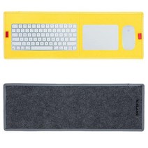 KISLANE 2팩 키보드 매트 iMac 매직 키보드 매직 마우스 매직 트랙패드 2피스 미니 키보드 매트 쉽게 움직일 수 있는 (그레이+옐로우), Grey+Yellow
