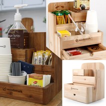 릿지라인 원목 커피트레이 커피보관함 티박스 다용도, 내츄럴-M, 1개