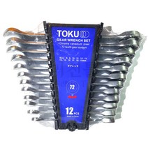 도쿠 TOKU 기어렌치세트 12PCS 8mm-19mm 깔깔이 스패너 스파나 콤비네이션렌치, 12개