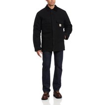 Carhartt 남성용 루즈 핏 펌 덕 단열 전통 코트 블랙. 398405, Black