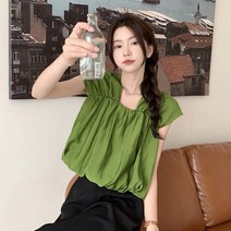 데이데이 위빙 셔링 블라우스