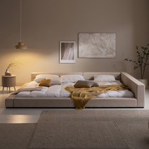아씨방가구 제로 밸런스 패밀리침대 SS＋SS 본넬매트, 파스텔화이트