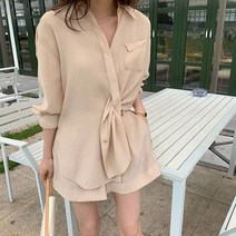 오슈 여름 편한 데일리 이너 실키린 핀턱 숏 반바지