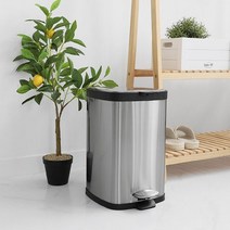 클로징 무소음 밀폐커버 고급스텐 사각페달휴지통 12L _ 79797EA, 본상품선택