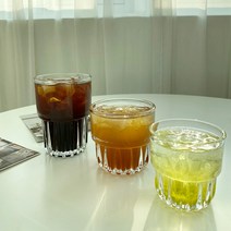 [엣지랩] 하프 스트라이프 홈카페 내열유리컵 (3size), 150ml, 1개