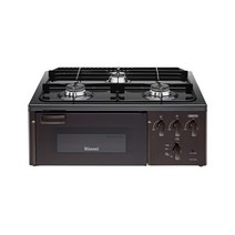 롯데대구 린나이 참숯코팅 무수그릴 3구 다크브라운 가스레인지 RTR-F3300, LPG(프로판가스)