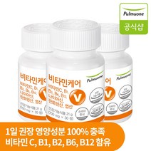 풀무원건강생활 비타민케어 비타민 B1 B2 B6 B12 C 판토텐산, 3개, 30정