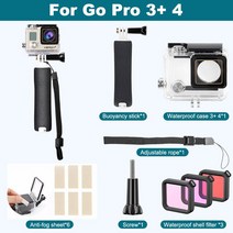 수중 방수 케이스 벨트 워터 플로팅 핸드 그립 핸들 GoPro Go Pro Hero Black 3 5 6 7 하우징용 다이빙 비디오 라이트, [03] C, 03 C