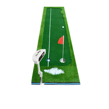 골프 퍼팅 매트 실내용 가정용 홈골프 연습용 퍼터, 0.75 x 3M 퍼터 포함