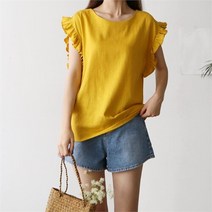 셀러허브 여성패션 [oshu] 여성 여름 꾸안꾸 코디 편한 여친룩 나들이 린넨 블라우스