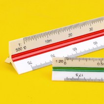 고등학생 지도그리기 3면 삼각스케일 자 건축 교사 길이재기 도면 회사원 직장인 인테리어, 1개, 30cm - 고배율