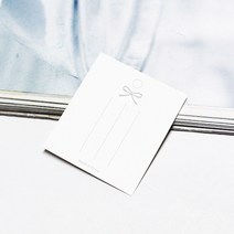 100장 포장용 종이카드 핀카드 악세사리 종이카드 악세사리진열용 종이카드 모음 (총 9종) - 100장 묶음, 1. 화이트 리본 종이카드-소