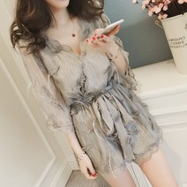 SAMARA 봄여름 여성 와이드 데일리룩 점프수트 반바지 hZPS020