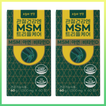 관절 연골에 좋은 엠에스엠 영양제 식이유황 비타민D 보스웰리아 함유 부모님 건강선물, 60정, 2박스