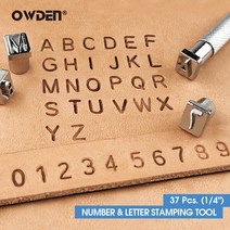 가죽공구OWDEN 숫자 및 문자 가죽 스탬핑 세트 공예 도구 DIY 스탬프 펀치 3 개 14 인치 mm